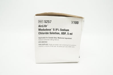 CareFusion 5257 AirLife Modudose 0.9%Sodium Chloride Solution 5ml(x) - Box of 66